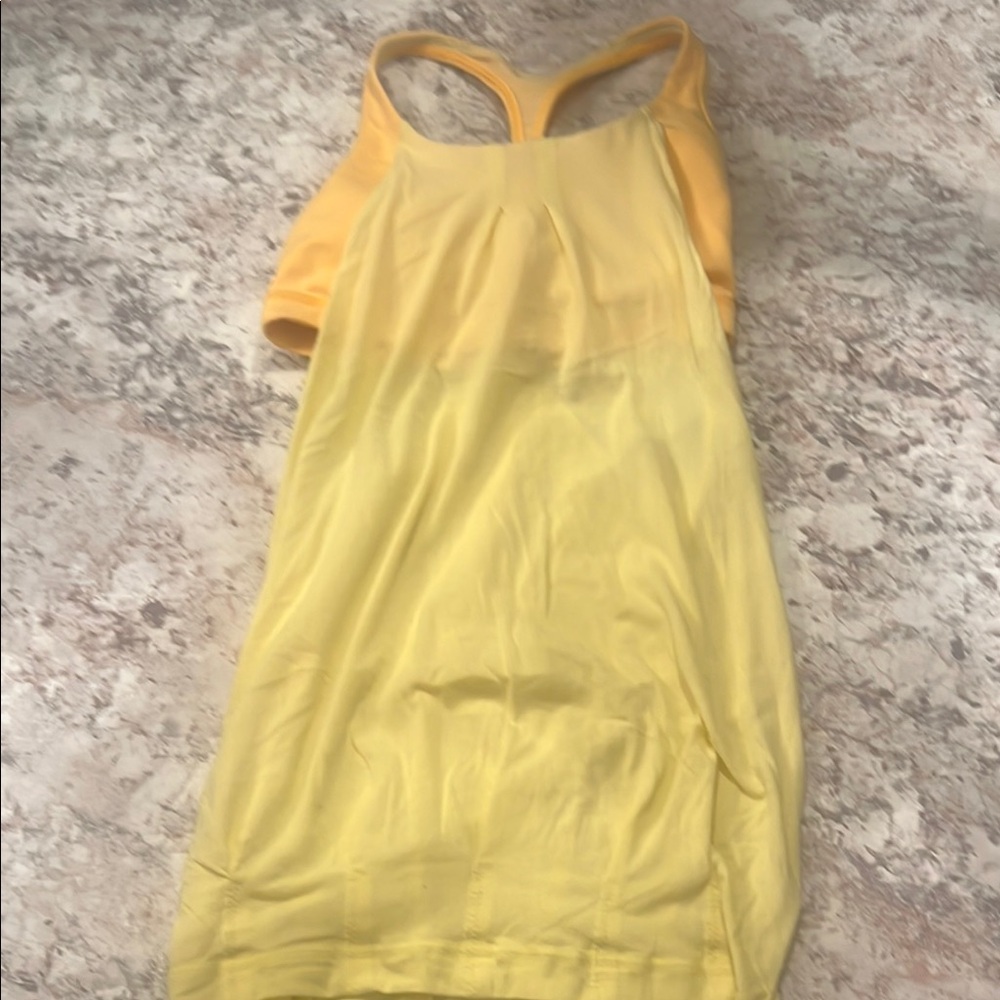 Yellow Lululemon workout bra tank top